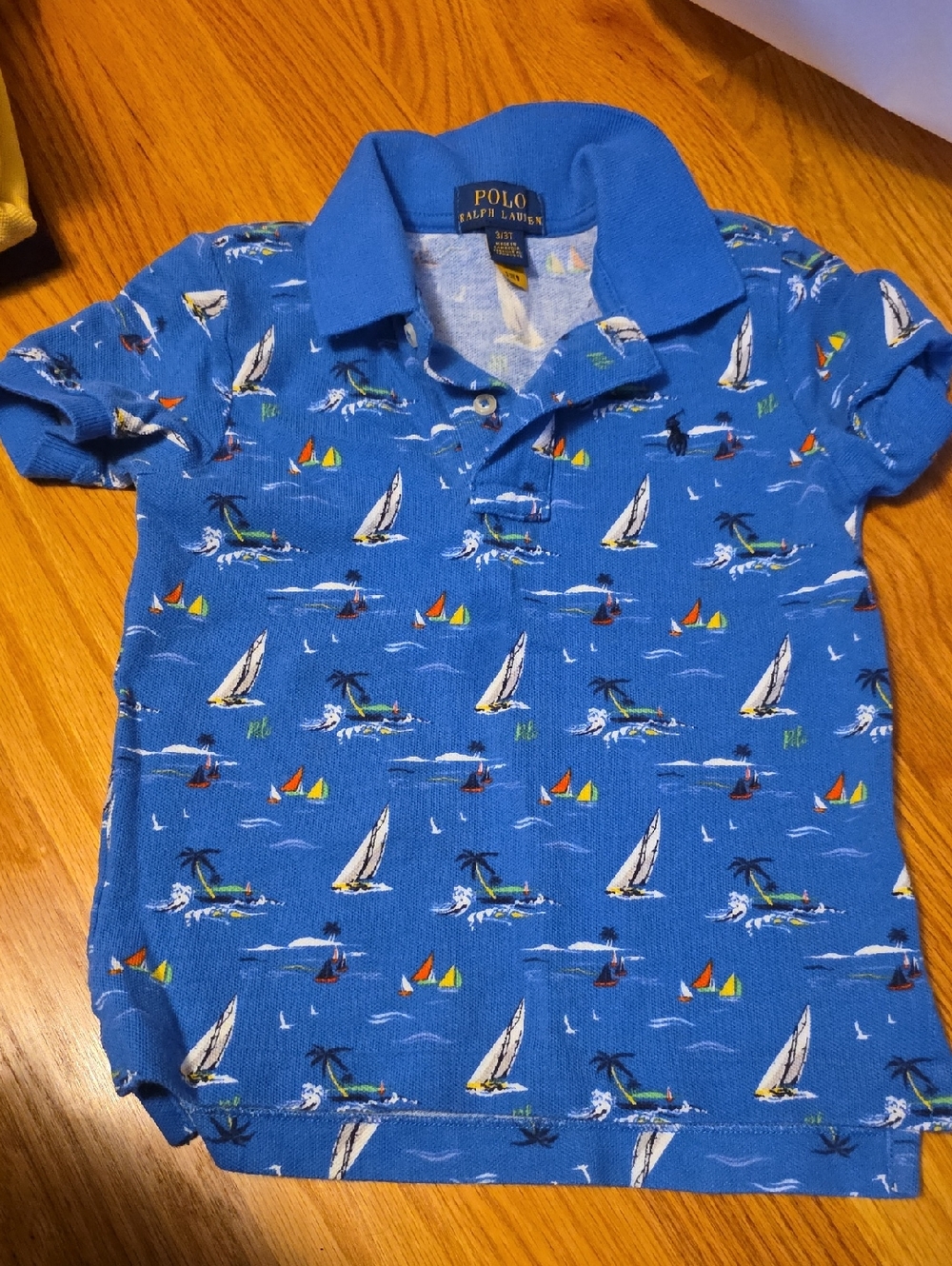 Polo by Ralph Lauren Blue Sailboat & Island Print Polo
